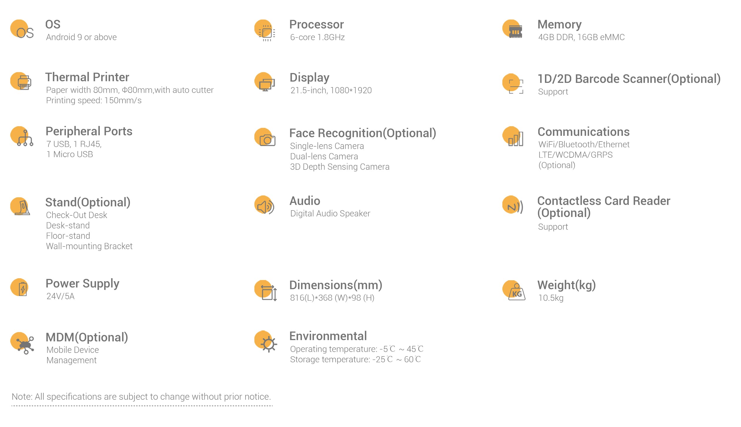 Telpo-K8-Specification