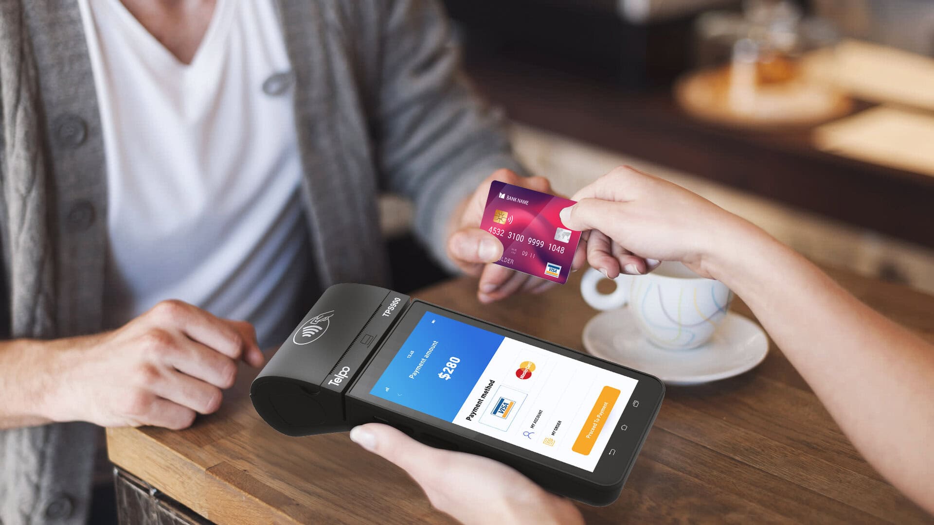 Contactless and contact card payments.